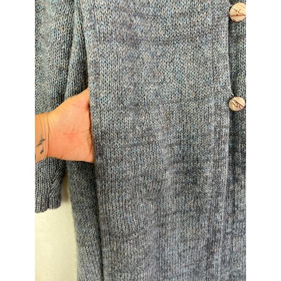 Bonnie Lee Leroy Button Up Cardigan Womens 40 Gray Knit Mohair Wool Nylon Blend - Picture 6 of 9